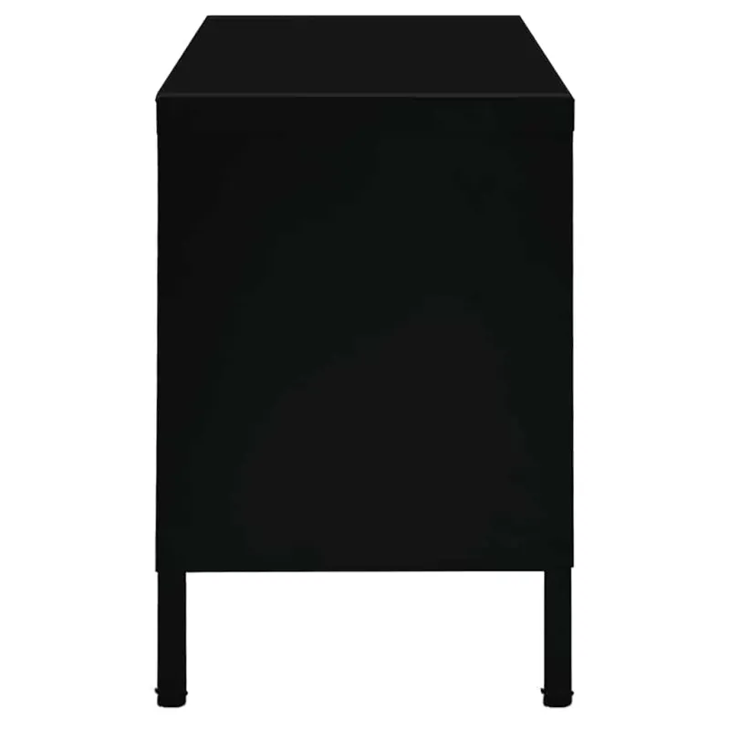Televizoriaus spintelė, juoda, 90x30x44cm, plienas ir stiklas