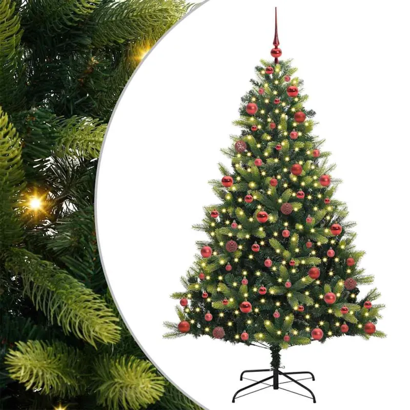 Dirbtinis sulankstomas Kalėdų medis su 300 LED Žalia 180 cm