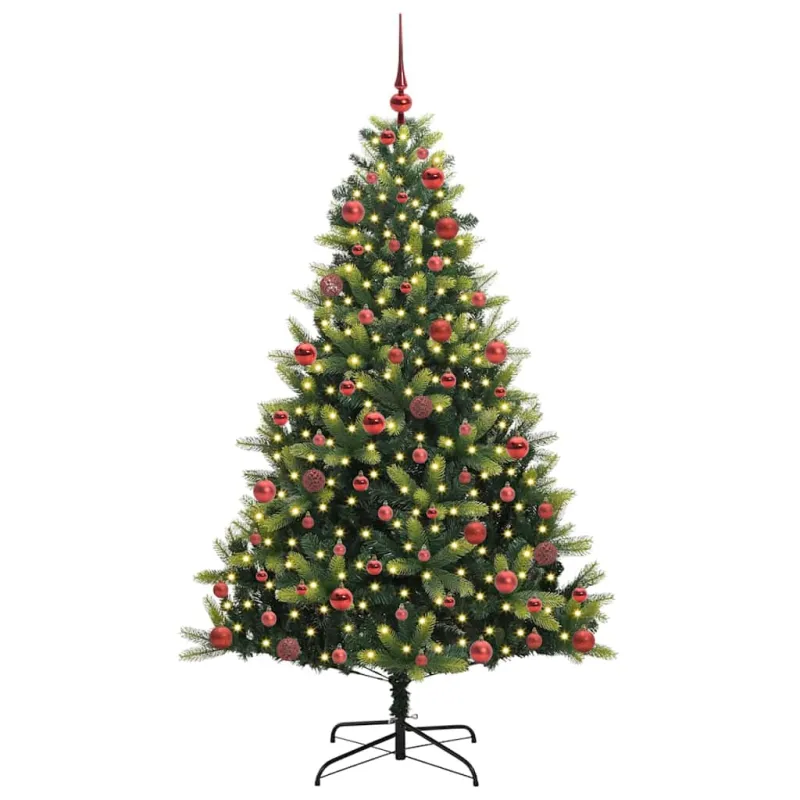 Dirbtinis sulankstomas Kalėdų medis su 300 LED Žalia 180 cm