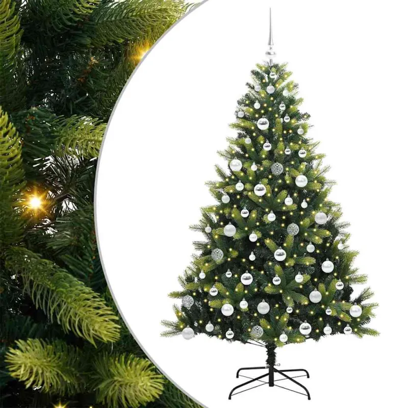 Dirbtinis sulankstomas Kalėdų medis su 300 LED Žalia 180 cm