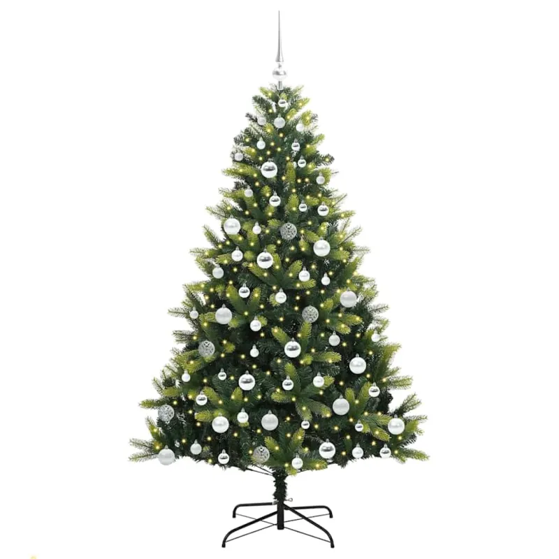 Dirbtinis sulankstomas Kalėdų medis su 300 LED Žalia 180 cm