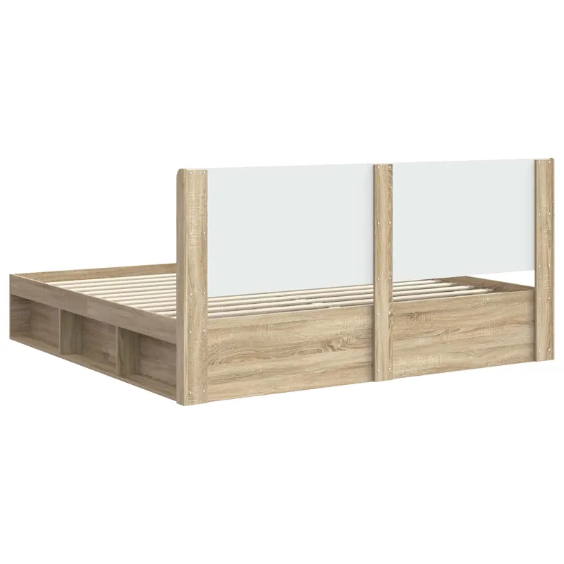 Lovos rėmas su saugojimu ir nugara Sonoma ąžuolas 200 x 200 cm