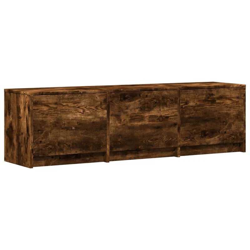 TV spintelė su LED su LED Rūkytas Ąžuolas 140 x 34 x 40 cm
