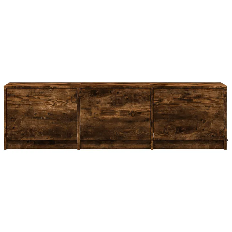 TV spintelė su LED su LED Rūkytas Ąžuolas 140 x 34 x 40 cm