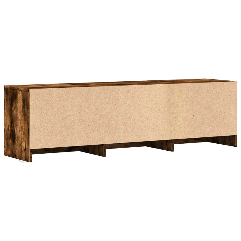 TV spintelė su LED su LED Rūkytas Ąžuolas 140 x 34 x 40 cm
