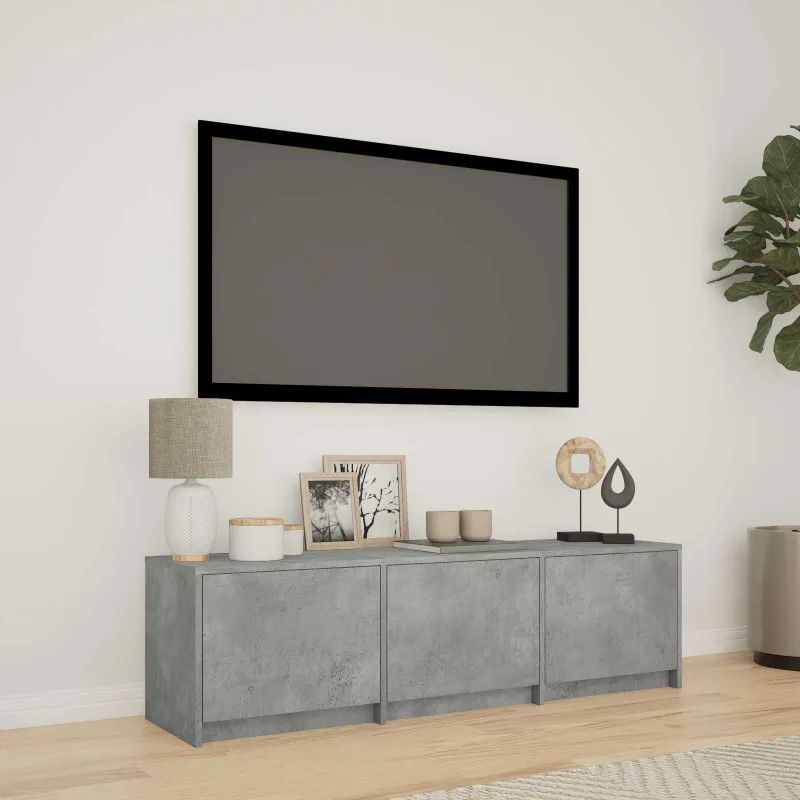 TV spintelė su LED su LED Betono Pilka 140 x 34 x 40 cm