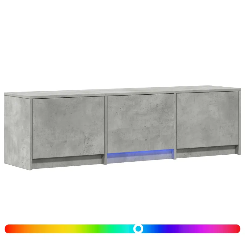 TV spintelė su LED su LED Betono Pilka 140 x 34 x 40 cm