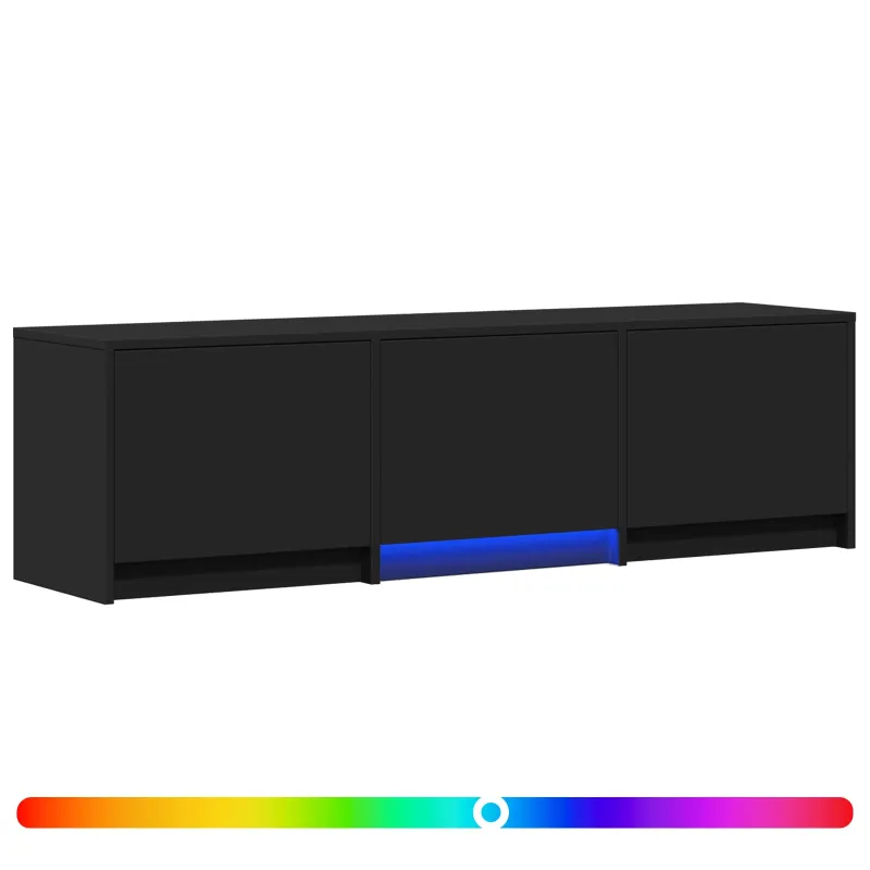 TV spintelė su LED Juodas 140 x 34 x 40 cm Dirbtinė mediena