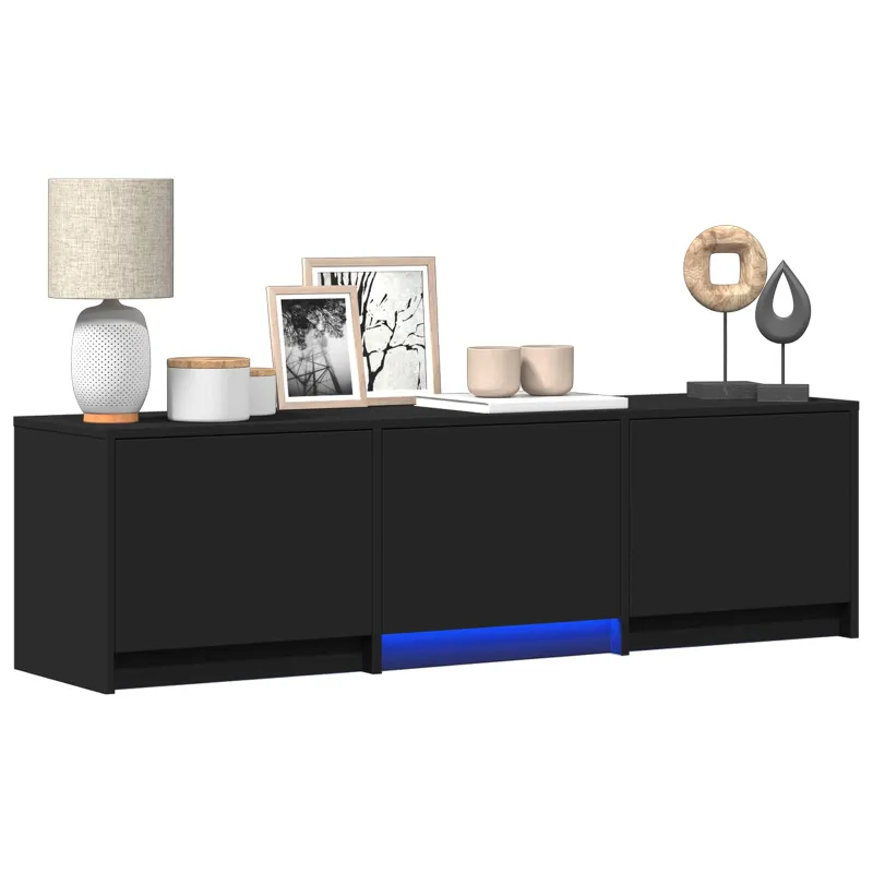 TV spintelė su LED Juodas 140 x 34 x 40 cm Dirbtinė mediena