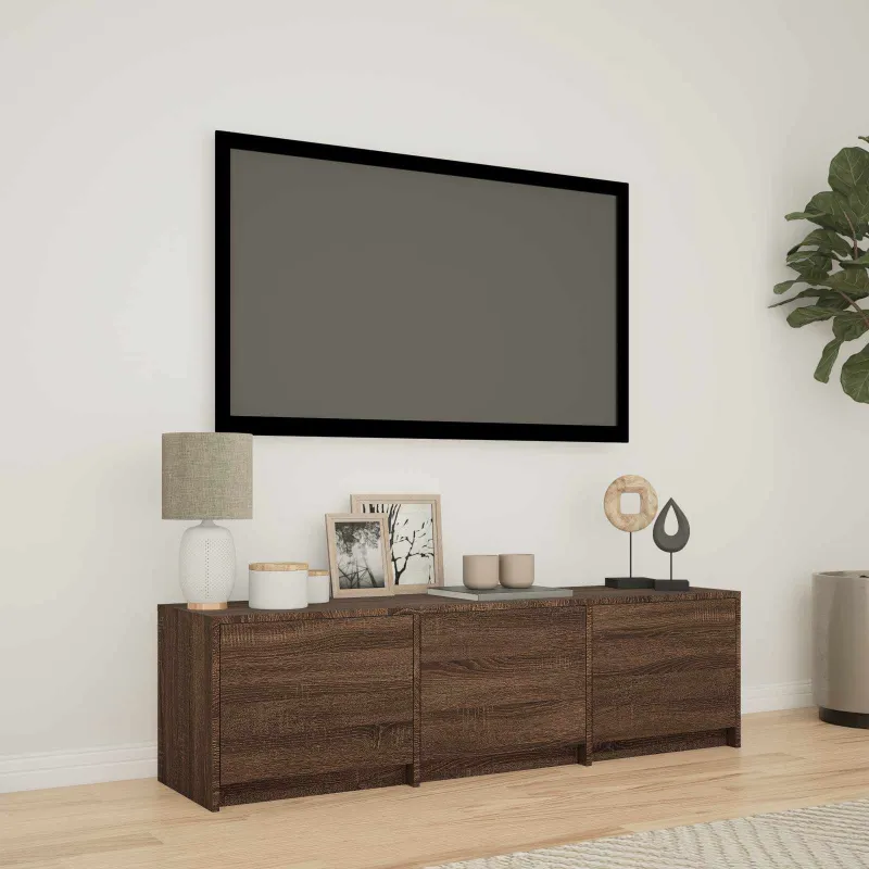 TV spintelė su LED su LED Rudas ąžuolas 140 x 34 x 40 cm