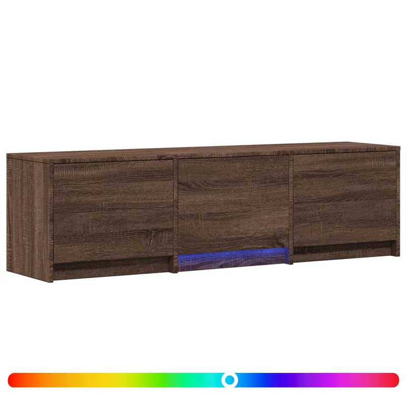 TV spintelė su LED su LED Rudas ąžuolas 140 x 34 x 40 cm