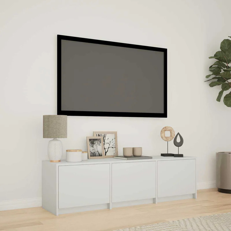TV spintelė su LED Baltas 140 x 34 x 40 cm Dirbtinė mediena
