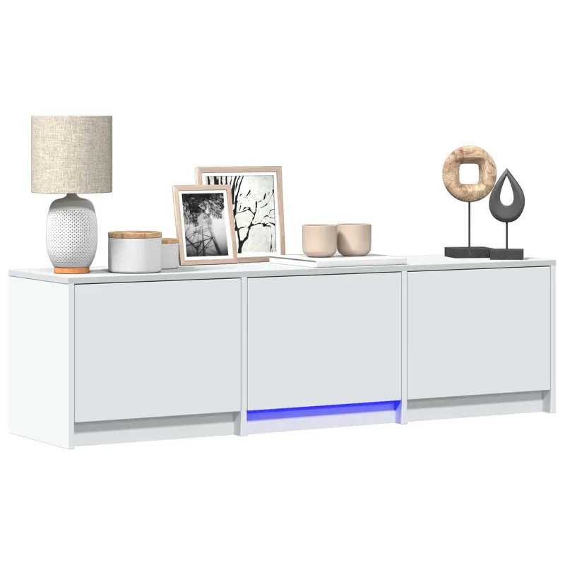 TV spintelė su LED Baltas 140 x 34 x 40 cm Dirbtinė mediena