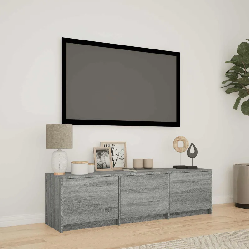 TV spintelė su LED su LED Pilka Sonoma 140 x 34 x 40 cm