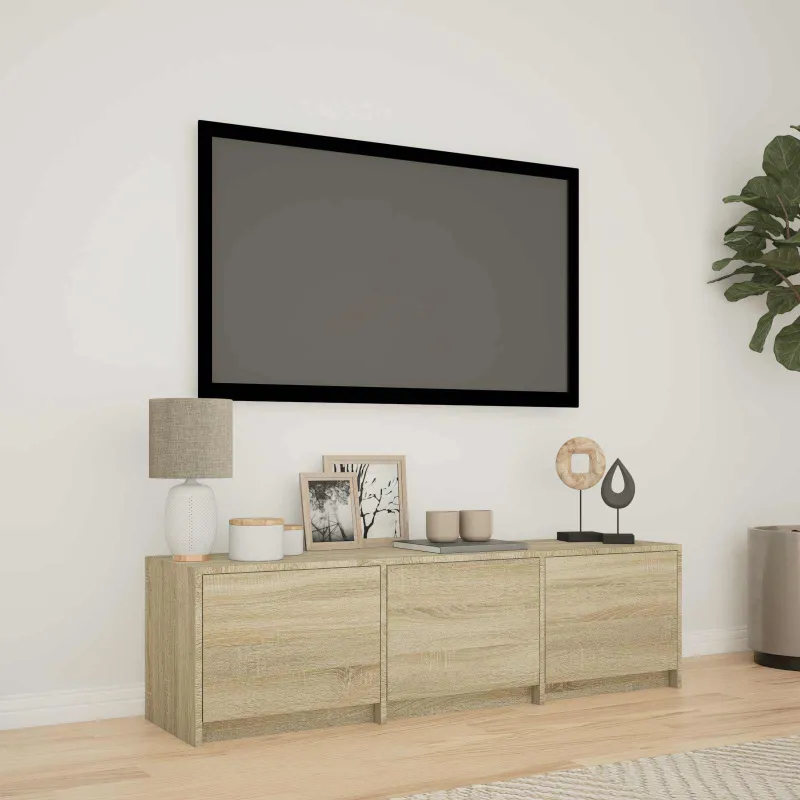 TV spintelė su LED su LED Sonoma ąžuolas 140 x 34 x 40 cm