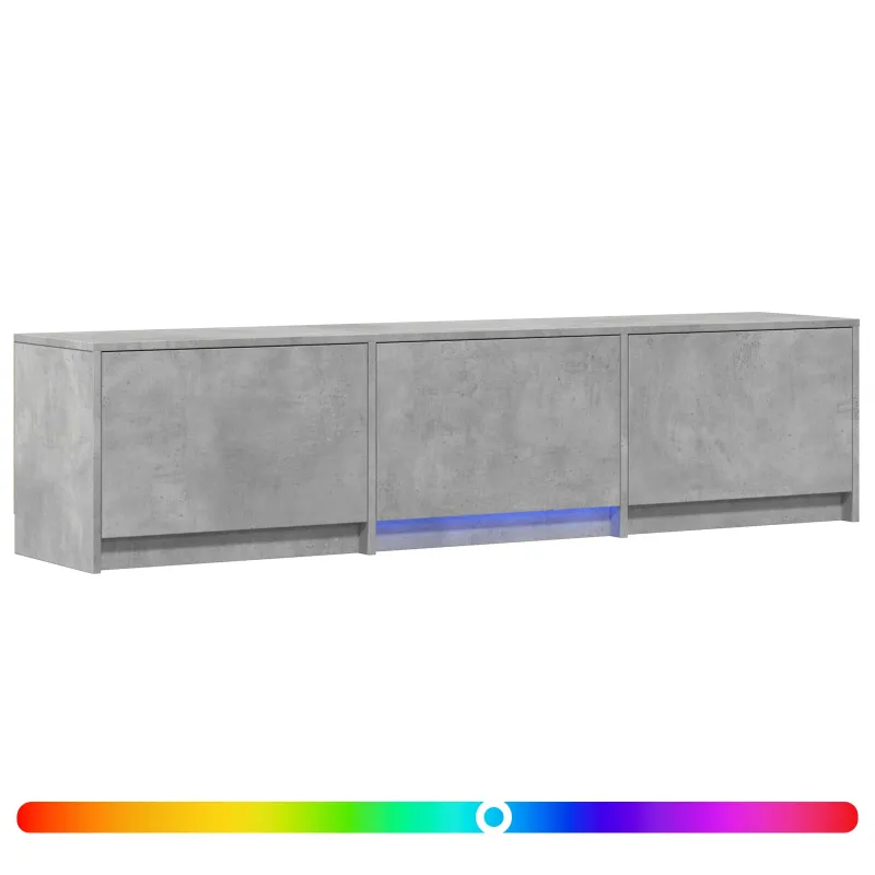 TV spintelė su LED su LED Betono Pilka 165 x 34 x 40 cm