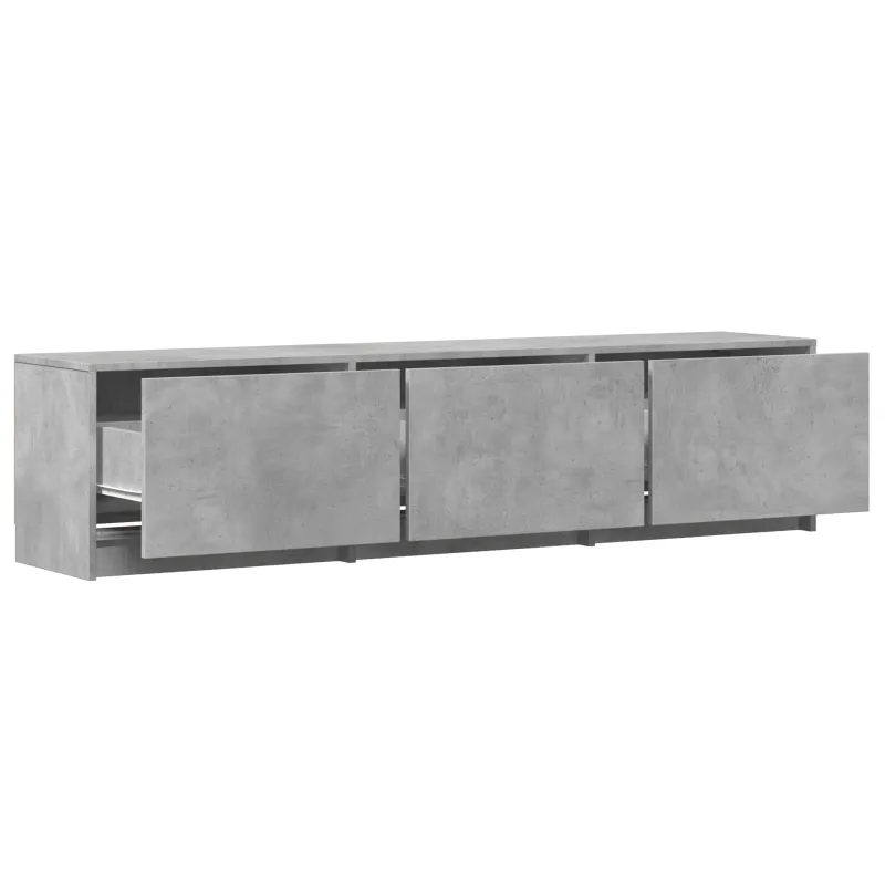 TV spintelė su LED su LED Betono Pilka 165 x 34 x 40 cm