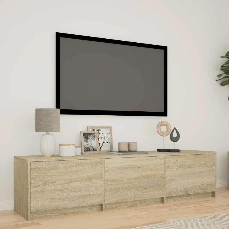 TV spintelė su LED su LED Sonoma ąžuolas 165 x 34 x 40 cm