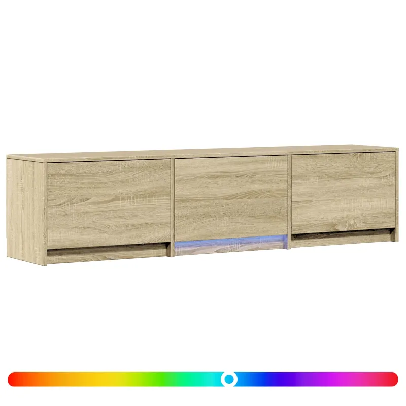 TV spintelė su LED su LED Sonoma ąžuolas 165 x 34 x 40 cm