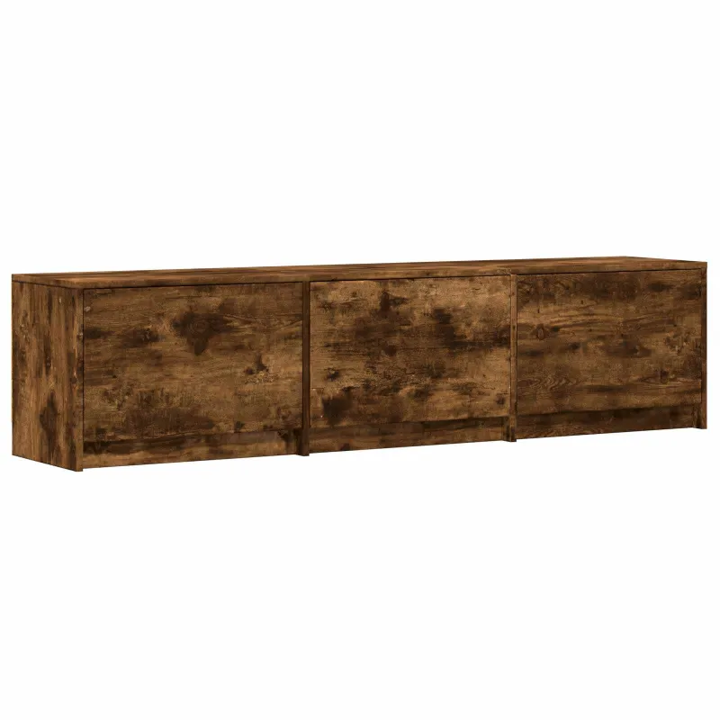 TV spintelė su LED su LED Rūkytas Ąžuolas 165 x 34 x 40 cm
