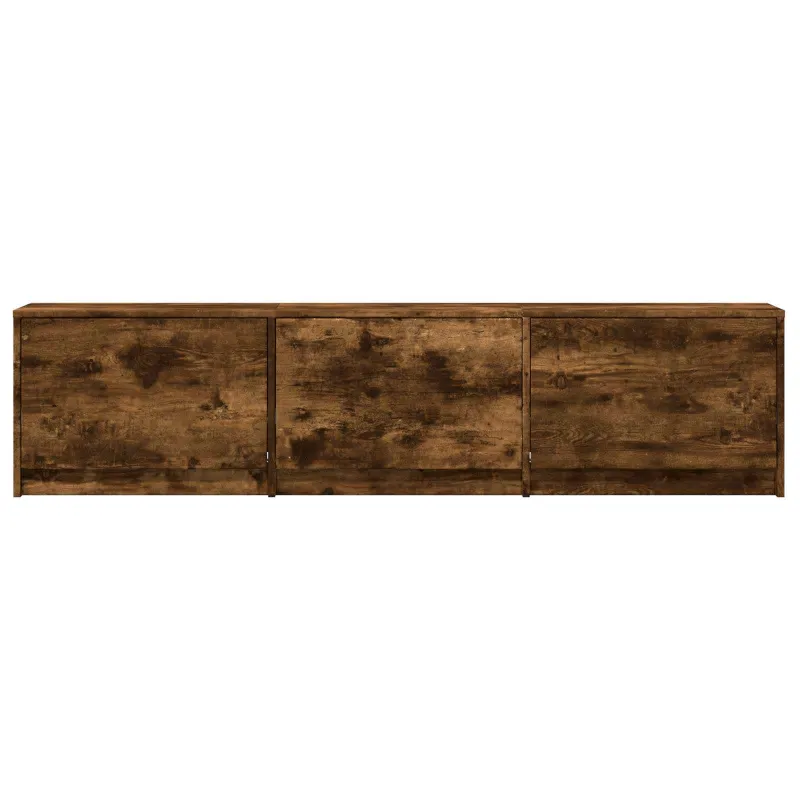 TV spintelė su LED su LED Rūkytas Ąžuolas 165 x 34 x 40 cm