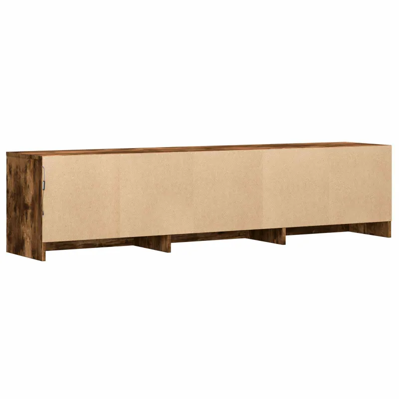 TV spintelė su LED su LED Rūkytas Ąžuolas 165 x 34 x 40 cm