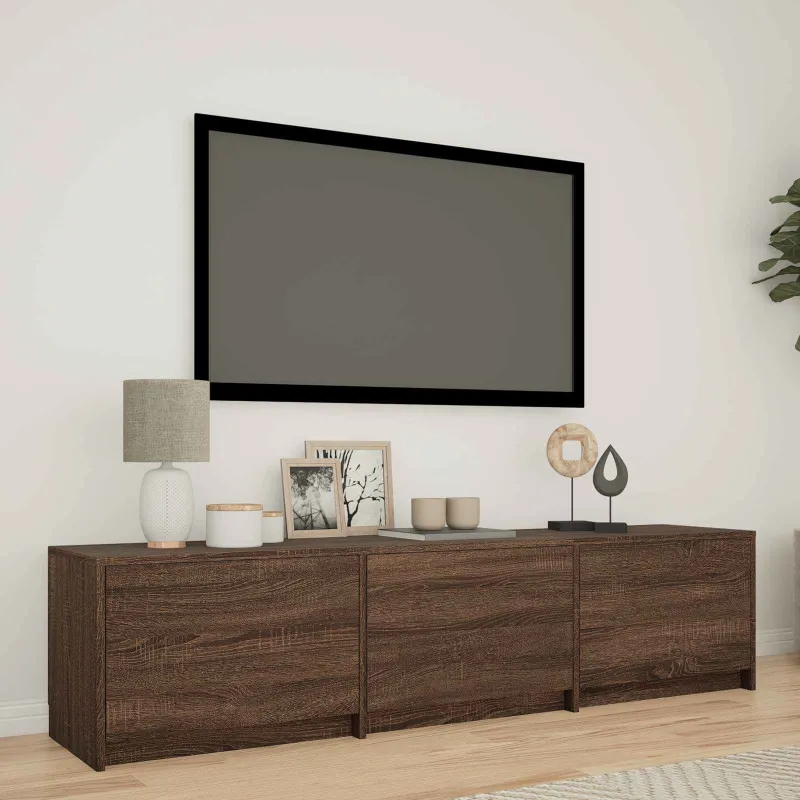 TV spintelė su LED su LED Rudas ąžuolas 165 x 34 x 40 cm