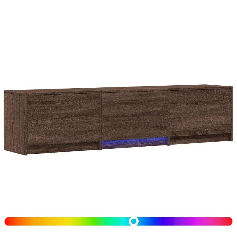 TV spintelė su LED su LED Rudas ąžuolas 165 x 34 x 40 cm