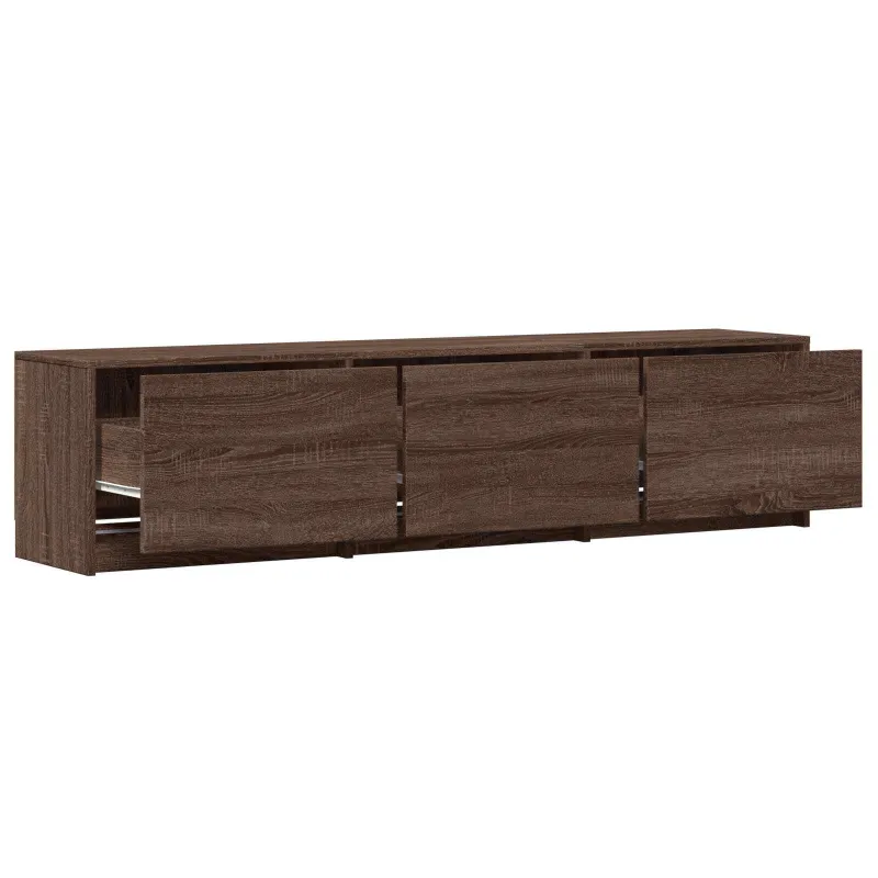 TV spintelė su LED su LED Rudas ąžuolas 165 x 34 x 40 cm