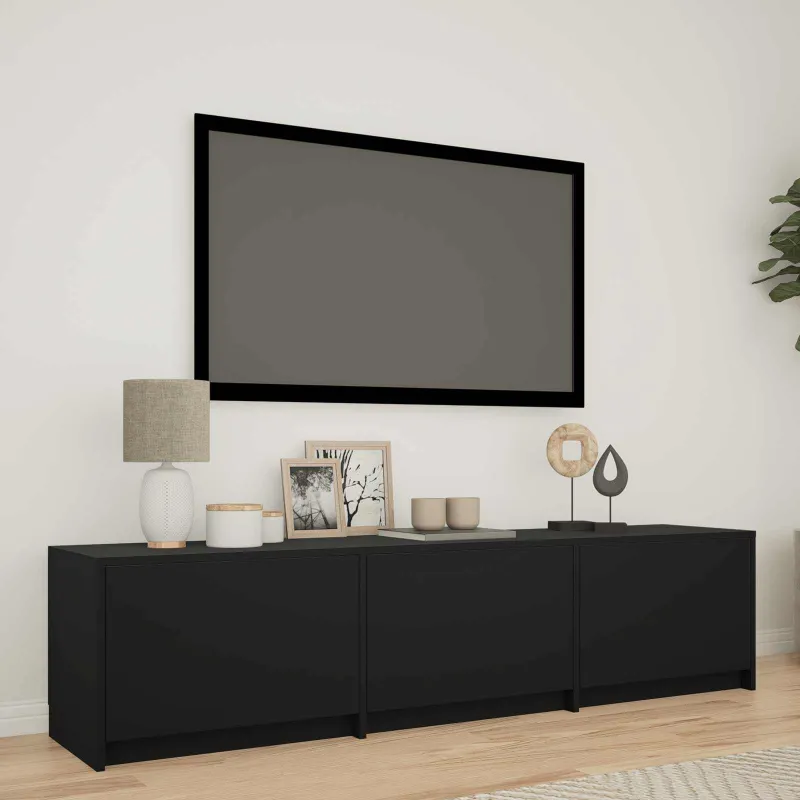 TV spintelė su LED Juodas 165 x 34 x 40 cm Dirbtinė mediena