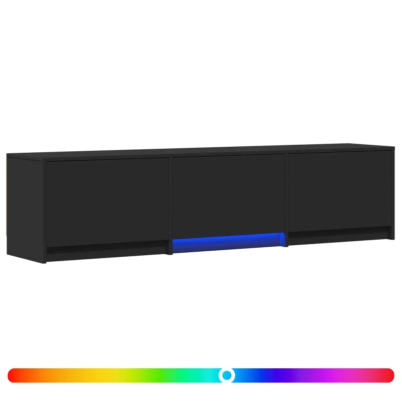 TV spintelė su LED Juodas 165 x 34 x 40 cm Dirbtinė mediena
