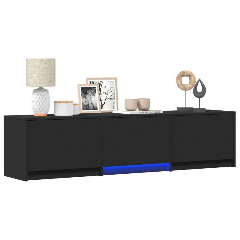 TV spintelė su LED Juodas 165 x 34 x 40 cm Dirbtinė mediena