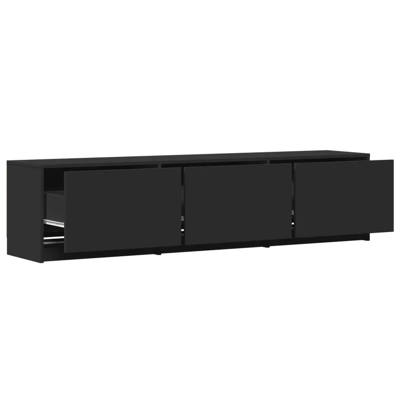 TV spintelė su LED Juodas 165 x 34 x 40 cm Dirbtinė mediena