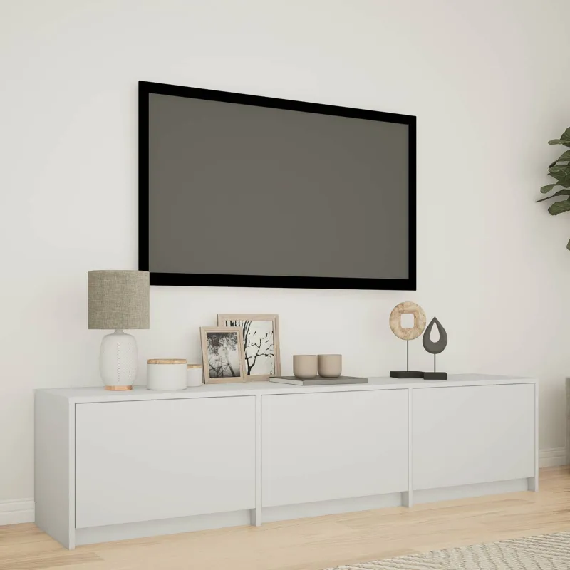 TV spintelė su LED Baltas 165 x 34 x 40 cm Dirbtinė mediena