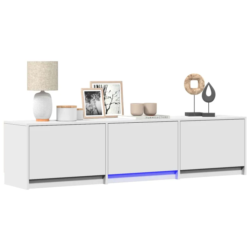 TV spintelė su LED Baltas 165 x 34 x 40 cm Dirbtinė mediena