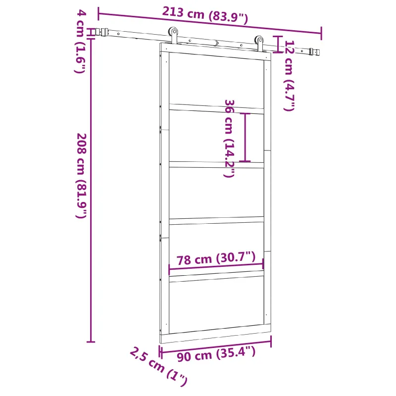 Slankios durys Natūrali 90 x 208 cm Pušies medienos masyvas
