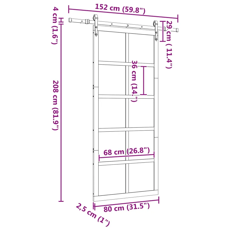 Slankios durys Natūrali 80 x 208 cm Pušies medienos masyvas
