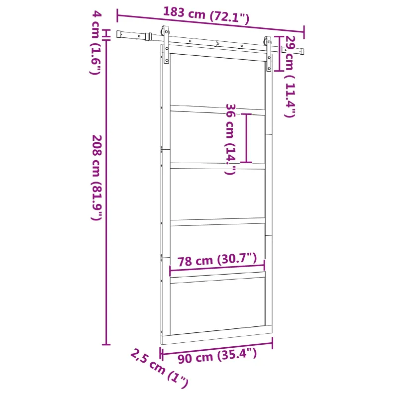 Slankios durys Natūrali 90 x 208 cm Pušies medienos masyvas