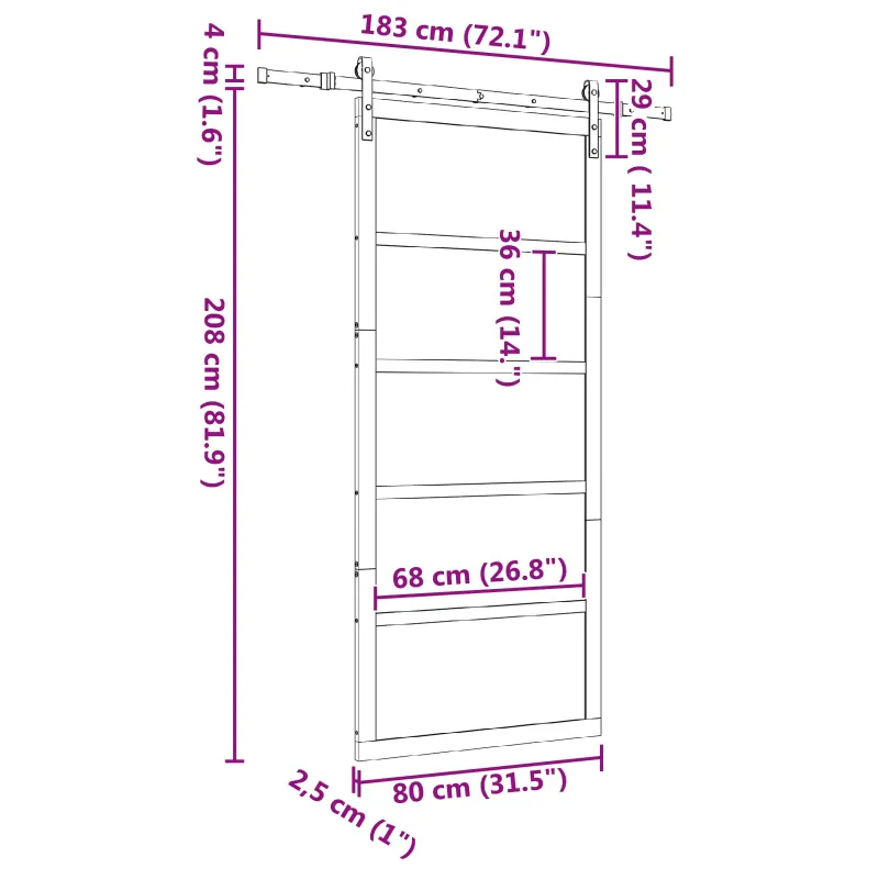 Slankios durys Natūrali 80 x 208 cm Pušies medienos masyvas