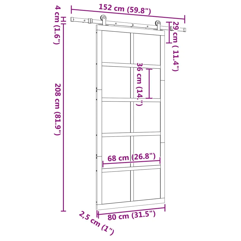 Slankios durys Natūrali 80 x 208 cm Pušies medienos masyvas