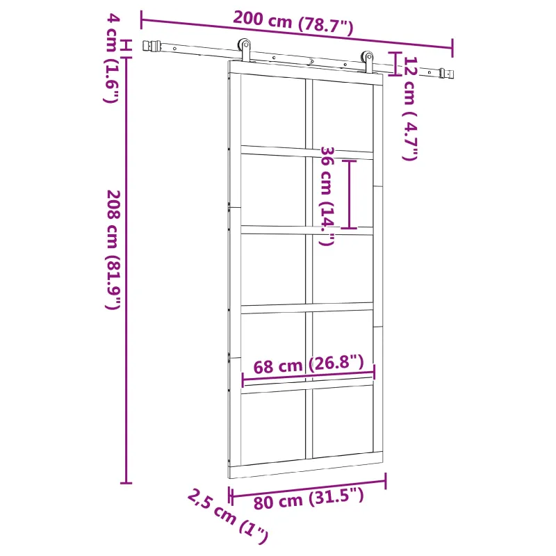 Slankios durys Natūrali 80 x 208 cm Pušies medienos masyvas