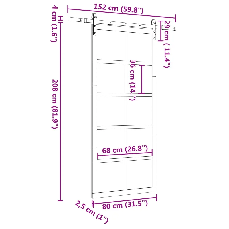 Slankios durys Natūrali 80 x 208 cm Pušies medienos masyvas