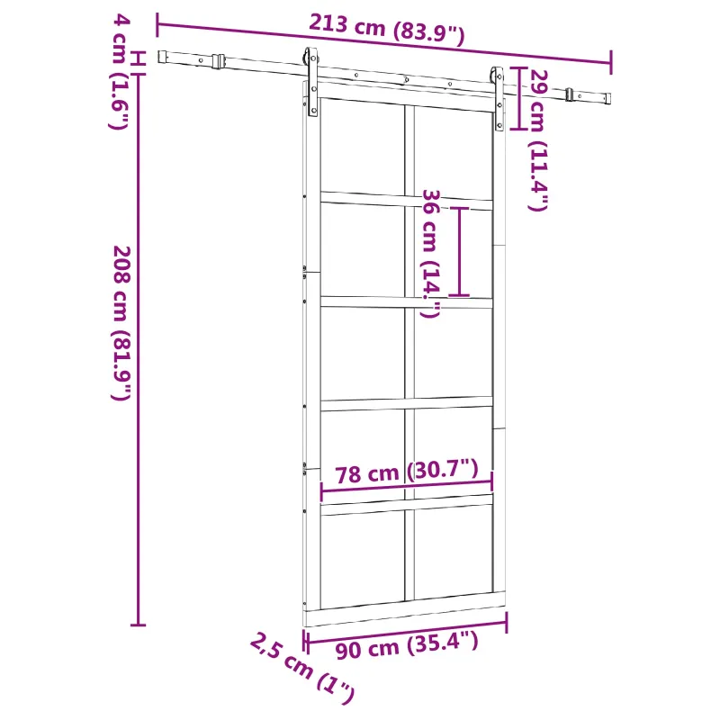 Slankios durys Natūrali 90 x 208 cm Pušies medienos masyvas
