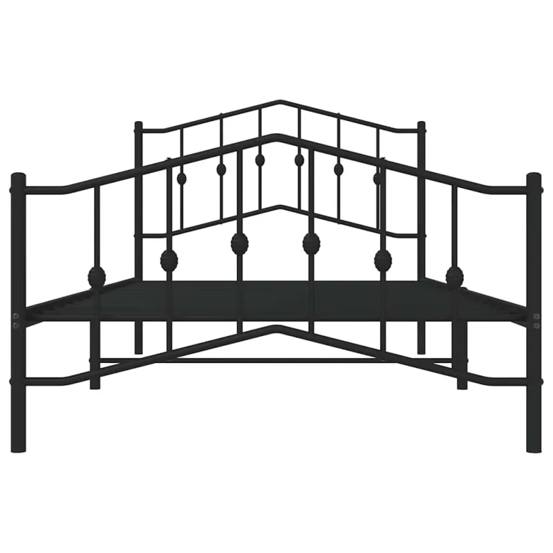 Lovos rėmas su galvūgaliu/kojūgaliu, juodas, 100x200cm, metalas