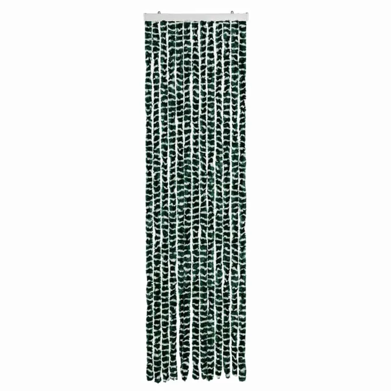 Užuolaida nuo musių, žalia ir balta, 56x200cm, šeniliscm