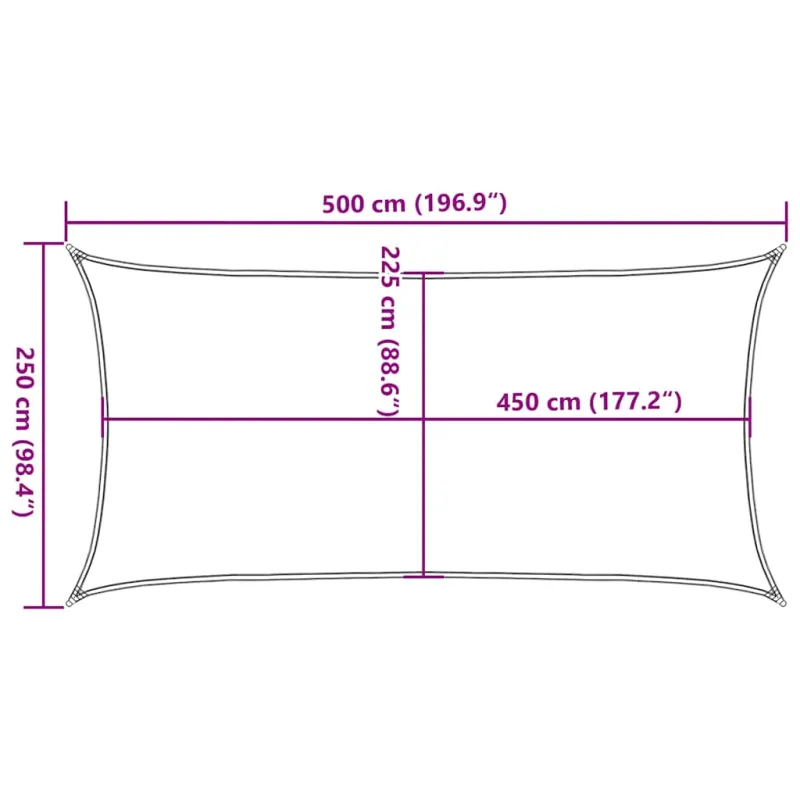 Burė nuo saulės, šviesiai siva, 2,5x5m, HDPE, 160g/m²