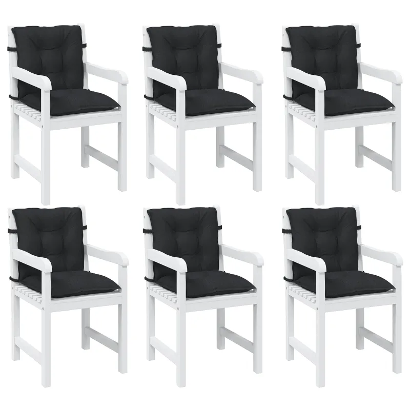Žemintaško kėdžių pagalvėlės rinkinys 6 pcs Melanas Juodas