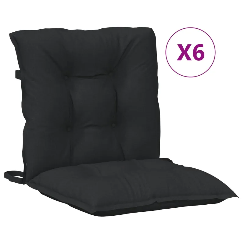 Žemintaško kėdžių pagalvėlės rinkinys 6 pcs Melanas Juodas
