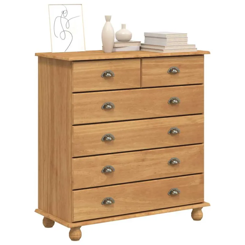 Komoda ASKIM Ruda 91 x 40 x 95,5 cm Kietos pušies mediena