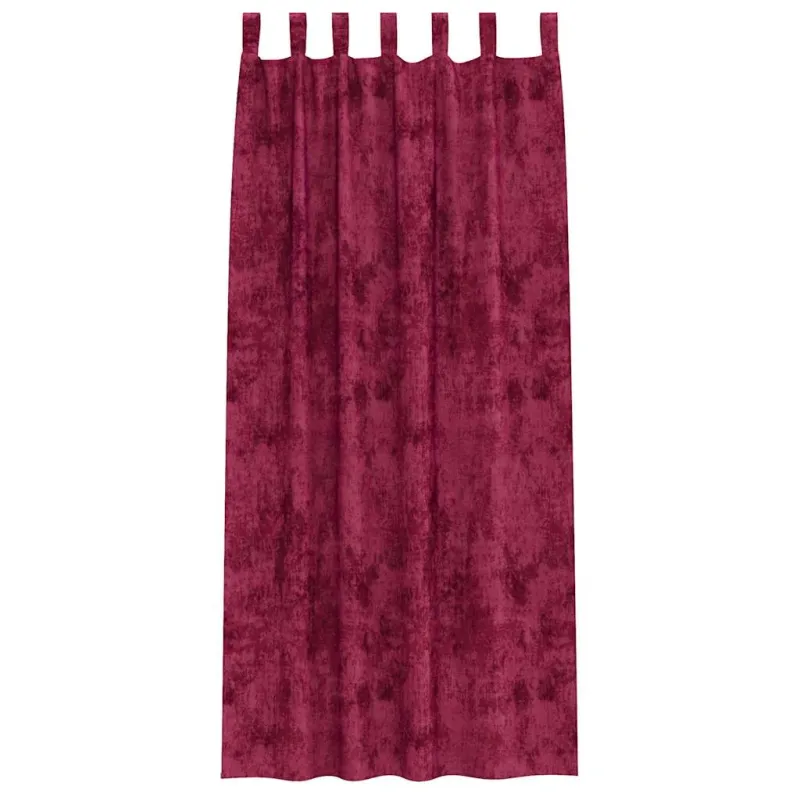 Aksominio tipo užuolaidos 2 pcs Vyno raudonumo 225 x 140 cm